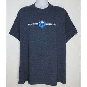 Kings River Expeditions Mens 2XL Whitewater Rafting T Shirt Blue California XXL